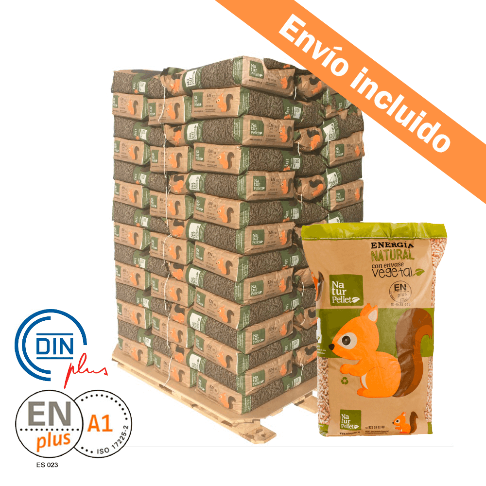 Palet Naturpellet 70 sacos ENplus A1 y DINplus